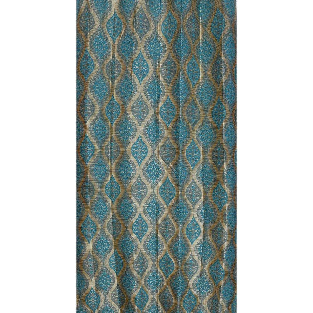 Curtain, (Presto) ICGGP1529_LD2, Aqua colour Abstract Door curtain Set of 2, Curtain-IM16006-44X108 inches