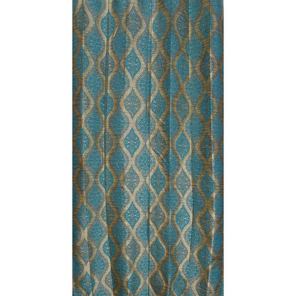 Curtain, (Presto) ICGGP1529_D2, Aqua colour Abstract Door curtain Set of 2, Curtain-IM16006