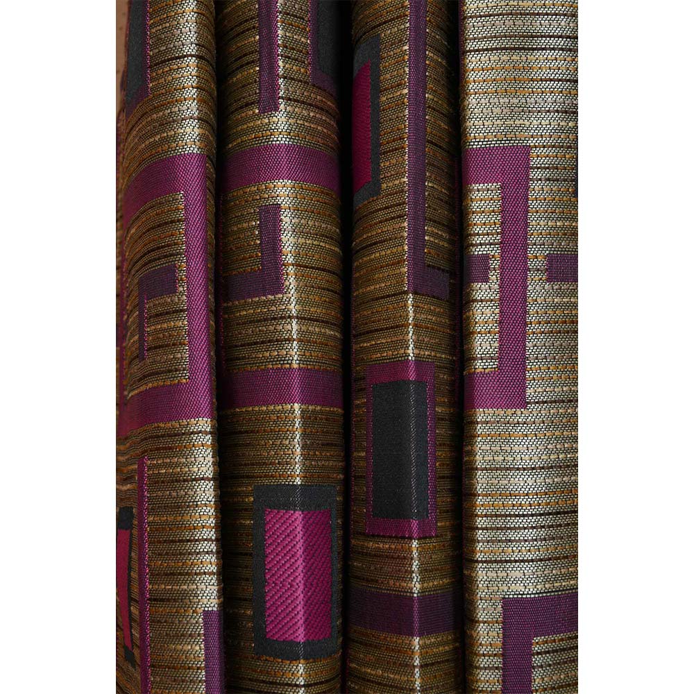 Curtain, (Presto) ICGGP1554_W2, Pink colour Abstract Door curtain Set of 2, Curtain-IM16007-44X60 inches