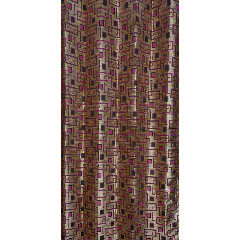 Curtain, (Presto) ICGGP1554_LD2, Pink colour Abstract Door curtain Set of 2, Curtain-IM16007-44X108 inches