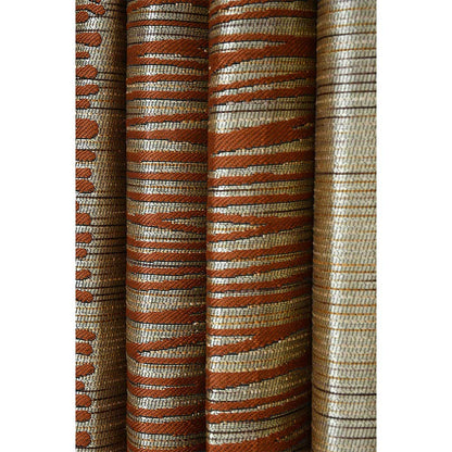 Curtain, (Presto) ICGGP1566_D2, Rust colour Abstract Door curtain Set of 2, Curtain-IM16008