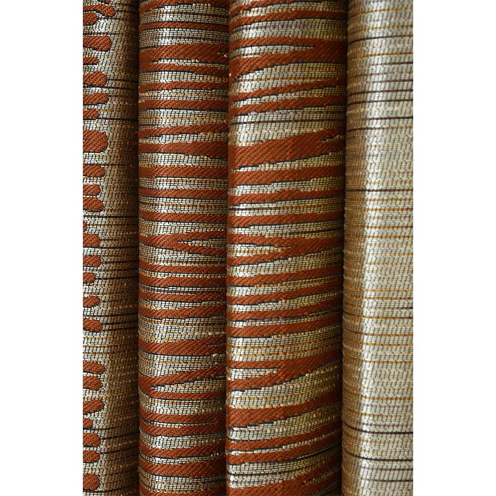 Curtain, (Presto) ICGGP1566_D2, Rust colour Abstract Door curtain Set of 2, Curtain-IM16008-44X84 inches