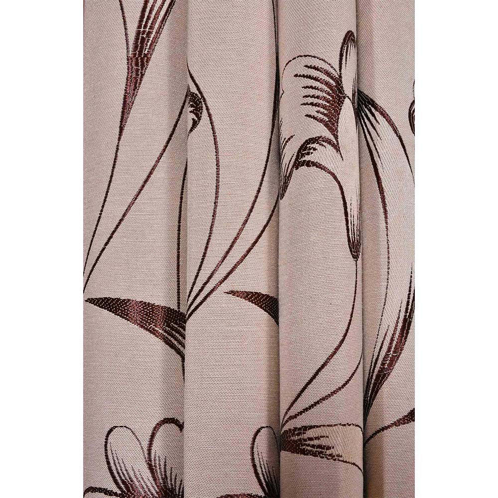 Curtain, (Presto) ICKKB202_D2, Brown colour Floral Jacquard Door curtain Set of 2, Curtain-IM16009-44X84 inches