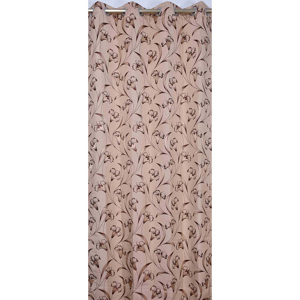 Curtain, (Presto) ICKKB202_D2, Brown colour Floral Jacquard Door curtain Set of 2, Curtain-IM16009-44X84 inches