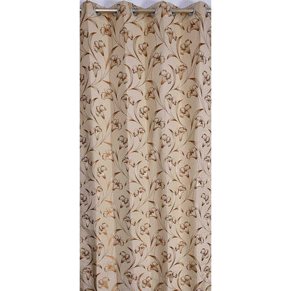 Curtain, (Presto) ICKKB203_LD2, Gold colour Floral Jacquard Door curtain Set of 2, Curtain-IM16010-44X108 inches