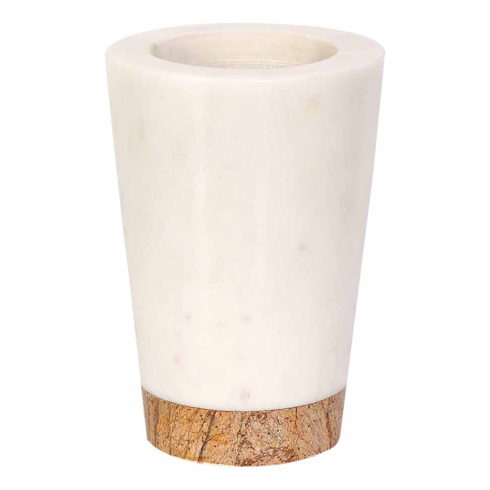 Table Accessory(MPL0001), Big White & Brown Glass Marble Planter, Planter - IM16021