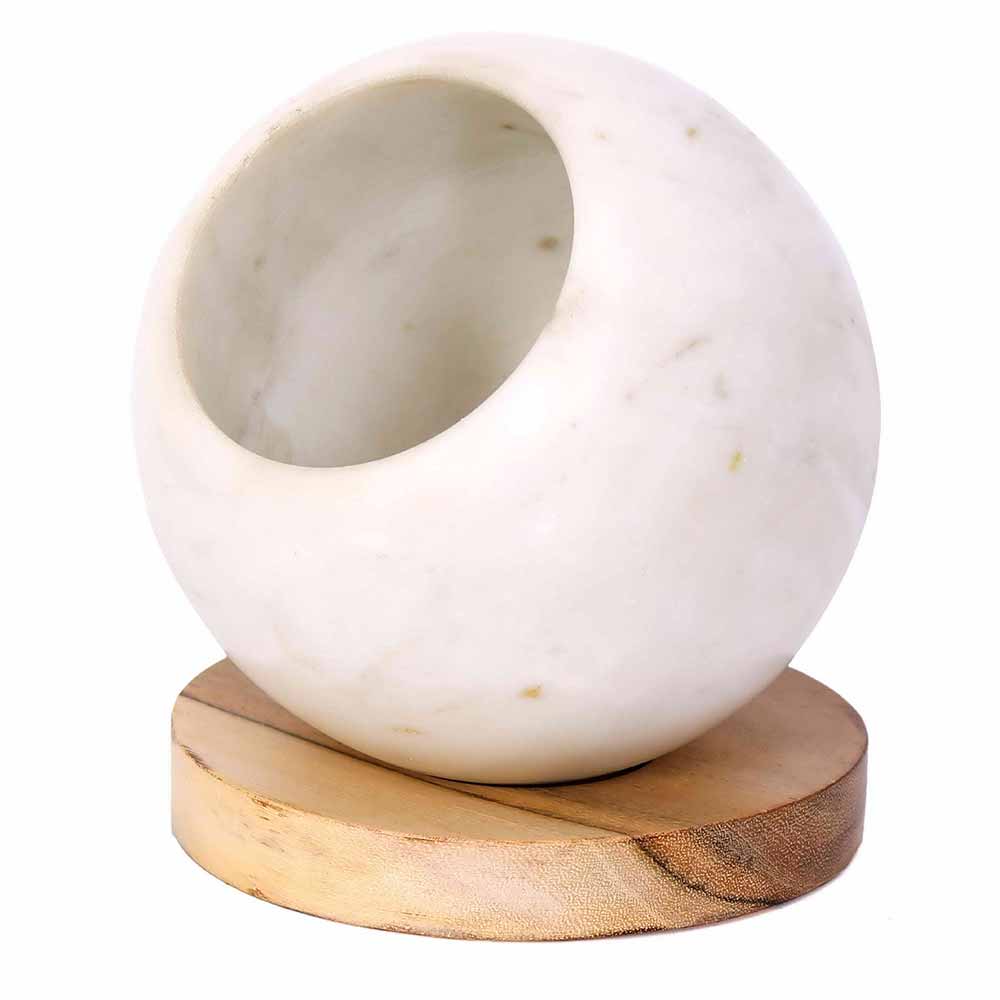 Table Accessory(MPL0006), Ball Planter with Wooden Plate, Planter - IM16023