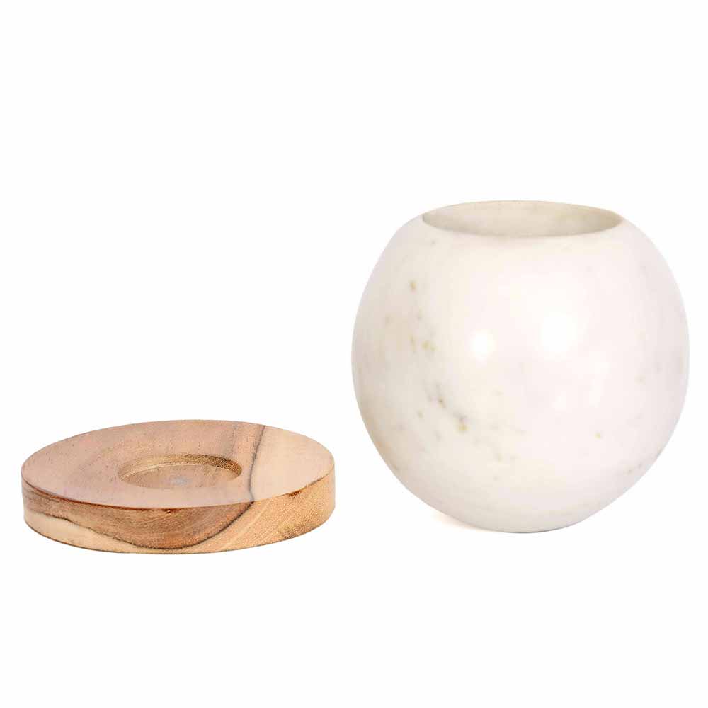 Table Accessory(MPL0006), Ball Planter with Wooden Plate, Planter - IM16023