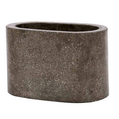 Planter, MPL0066 (Worldone), Dark Grey Ovallong Terrazzo Planter, Planter - IM16050