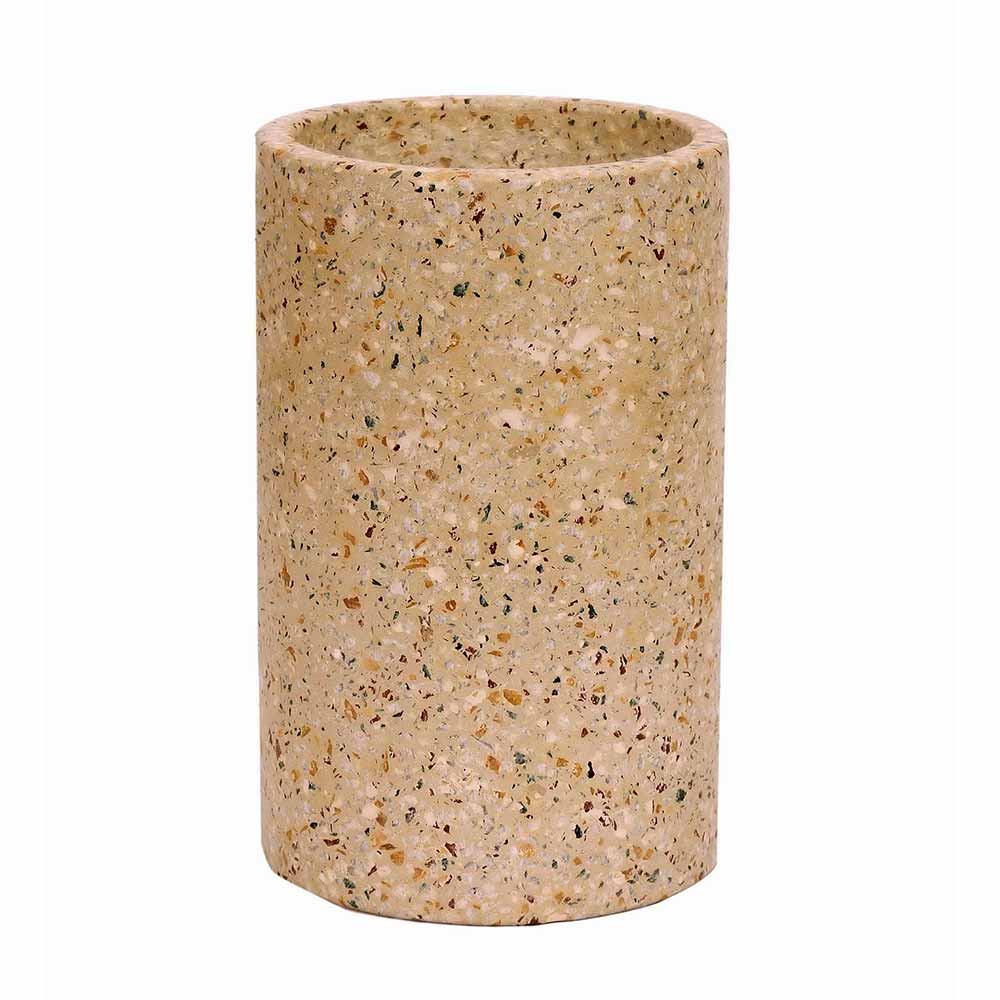 Planter, MPL0061 (Worldone), Beige Cylinder Terrazzo Planter, Planter - IM16054