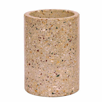 Planter, MPL0062 (Worldone), Beige Big Cylinder Terrazzo Planter, Planter - IM16055