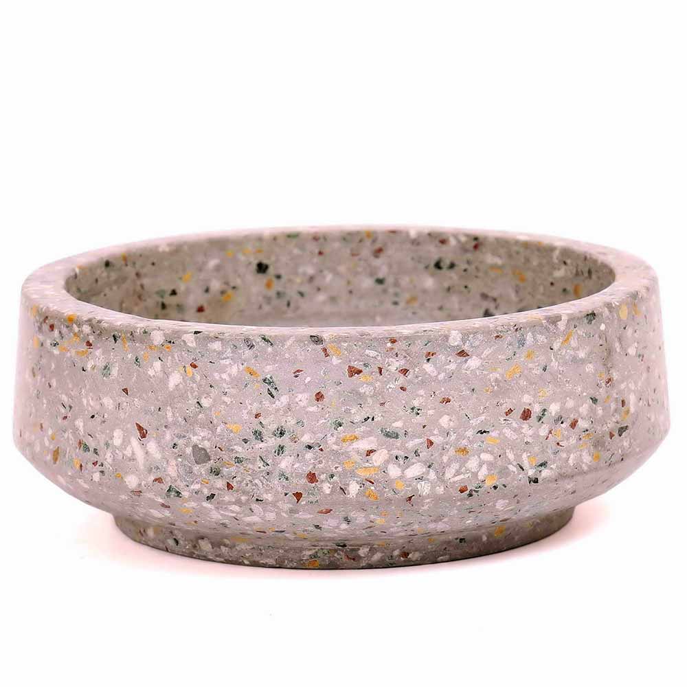 Planter, MPL0064 (Worldone), Grey Bowl Terrazzo Planter, Planter - IM16057