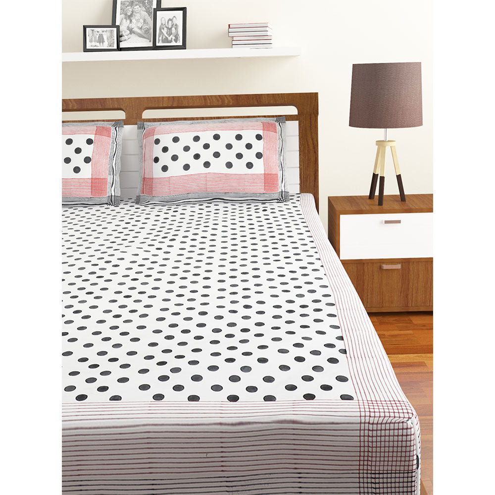 Bedsheet, (Cocotier) BEDSHEET 2 KING, Hand Block PrintedOrganic Cotton Bedsheet with Pillow Cases, Bedsheet-IM16060-King