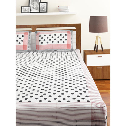 Bedsheet, (Cocotier) BEDSHEET 2 KING, Hand Block PrintedOrganic Cotton Bedsheet with Pillow Cases, Bedsheet-IM16060