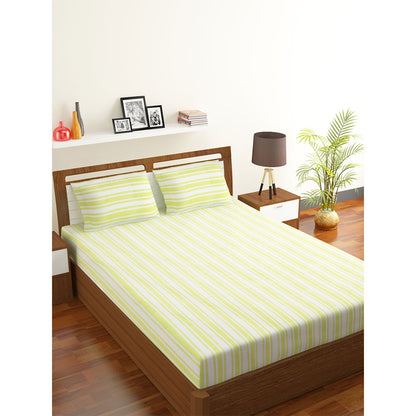 Bedsheet, (Cocotier) BEDSHEET 3 SINGLE, Hand Block PrintedOrganic Cotton Bedsheet with Pillow Cases, Bedsheet-IM16061-Single