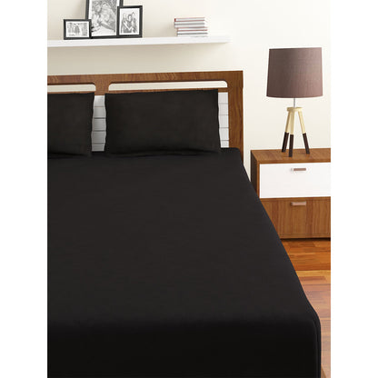 Bedsheet, (Cocotier) BEDSHEET 14 KING, Solid Glace Cotton Bedsheet with Pillow Case, Bedsheet-IM16062-King