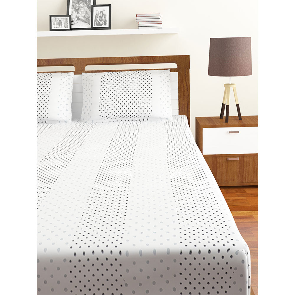 Bedsheet, (Cocotier) BEDSHEET 6 KING, Hand Block Printed Organic Cotton Bedsheet with Pillow Cases, Bedsheet-IM16063-King