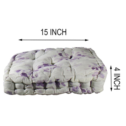 Cushion, White & Purple Color Cushion, Cushion in Rectangular Shape, Chair Pad, Chair Cushion, Cushion - IM16069