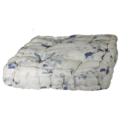 Cushion, White & Blue Cushion, Cushion in Rectangular Shape, Chair Pad, Chair Cushion, Cushion - IM16071