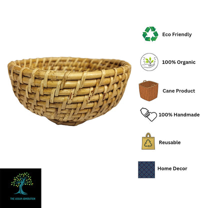 Table Accessory, TAA0020(ASSAM ADMIRATION), Fruit Basket, Cane Bowl, Hand-Woven Bowl, Storage Basket - IM16074