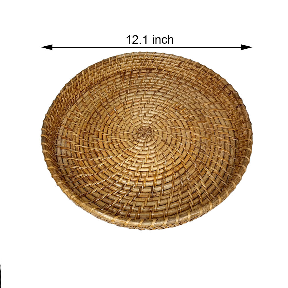 Table Accessory, TAA0022(ASSAM ADMIRATION), Cane Round Tray, Hand-Woven Tray - IM16075