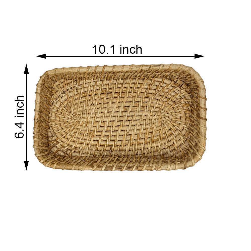 Table Accessory, TAA0025(ASSAM ADMIRATION), Rectangular Cane Tray, Serving Tray, Hand-Woven Tray - IM16080