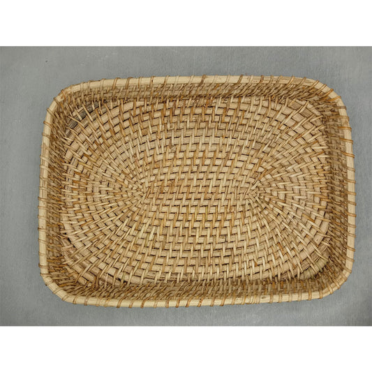 Table Accessory, TAA0027(ASSAM ADMIRATION), Rectangular Cane Tray, Serving Tray, Hand-Woven Tray - IM16082