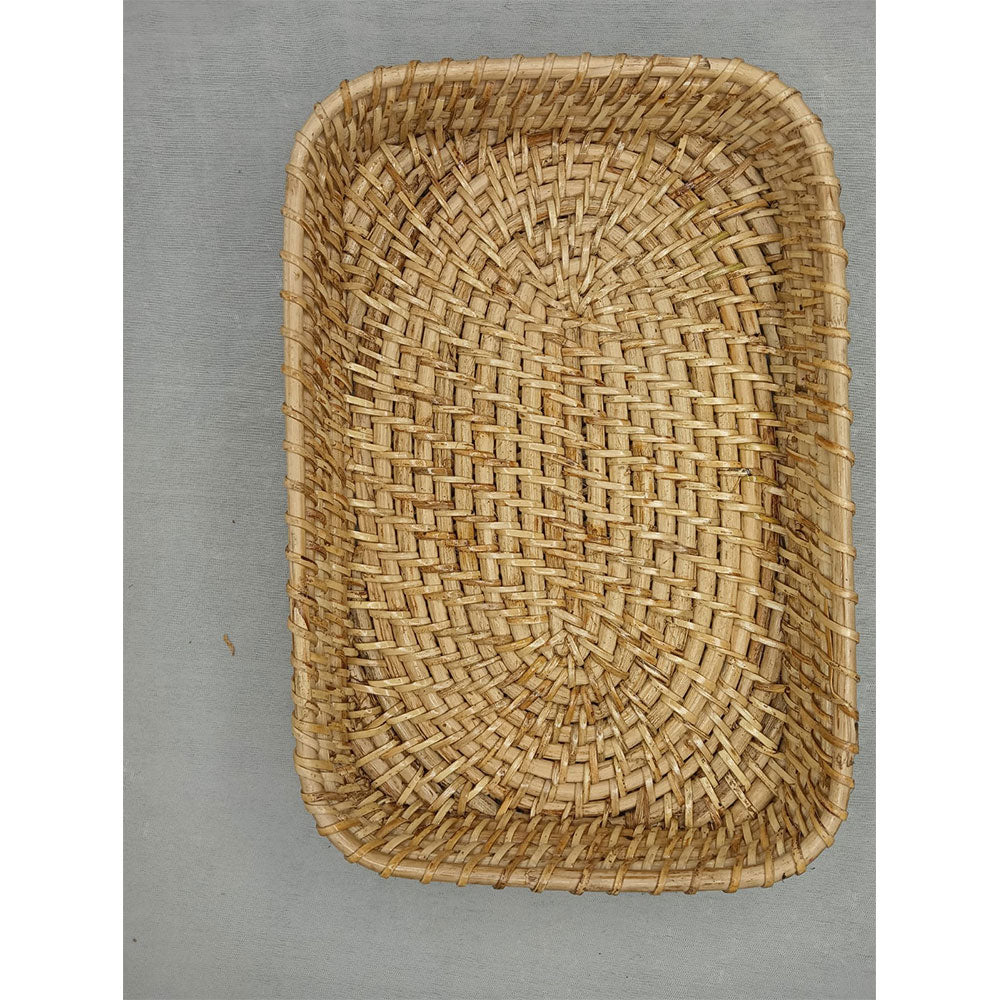 Table Accessory, TAA0027(ASSAM ADMIRATION), Rectangular Cane Tray, Serving Tray, Hand-Woven Tray - IM16082