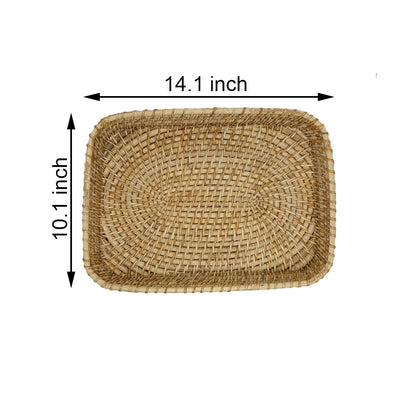 Table Accessory, TAA0027(ASSAM ADMIRATION), Rectangular Cane Tray, Serving Tray, Hand-Woven Tray - IM16082