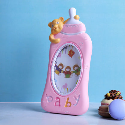 Photo Frame, AVA-PH2-01a(A Vintage Affair), Baby Milk Bottle Photo Frame - Pink, Photo Frame - IM16092