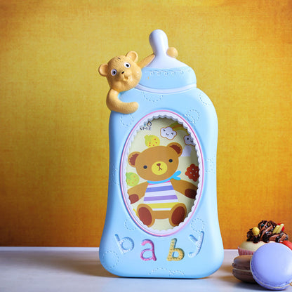 Photo Frame, AVA-PH2-01b(A Vintage Affair), Baby Milk Bottle Photo Frame - Blue, Photo Frame - IM16093