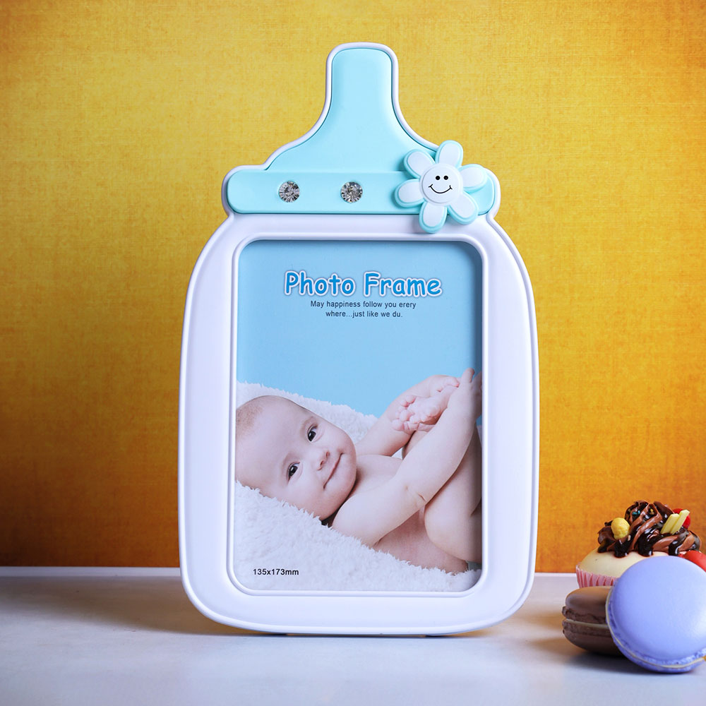 Photo Frame, AVA-PH2-06B(A Vintage Affair), Milk Bottle Photo Frame - Blue, Photo Frame - IM16097