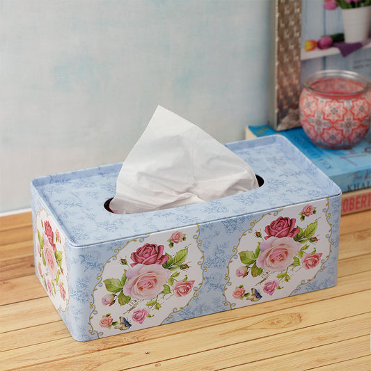 Tissue Box, AVA-SR4-11E(A Vintage Affair), Blue Vintage Floral Tissue Box, Tissue Box - IM16101