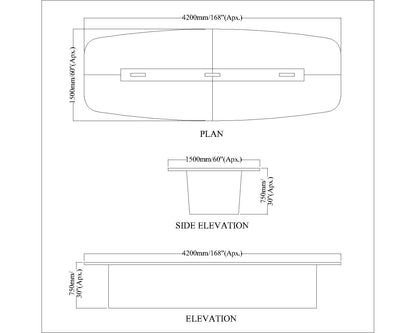 Meeting Table, Conference Table, Office Table, 3 Pop-up Box in Meeting Table (12 Seater), Meeting Table in Light Brown Color, Meeting Table - IM17000