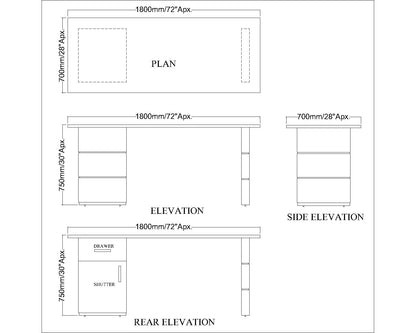 Office Table, MD Table,Office Table in Wood & White Color, Office Table with Drawer & Shutter, Office Table - IM19000