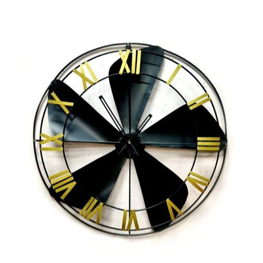 Clocks, Clocks for Home, Clocks in Round Shape, Clock in Black & Golden Color,  Clocks - IM2067