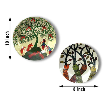 Traditional Art Decorative Ceramic Designer Plates with Stand for Home & Office,  Wall Art - IM2132
