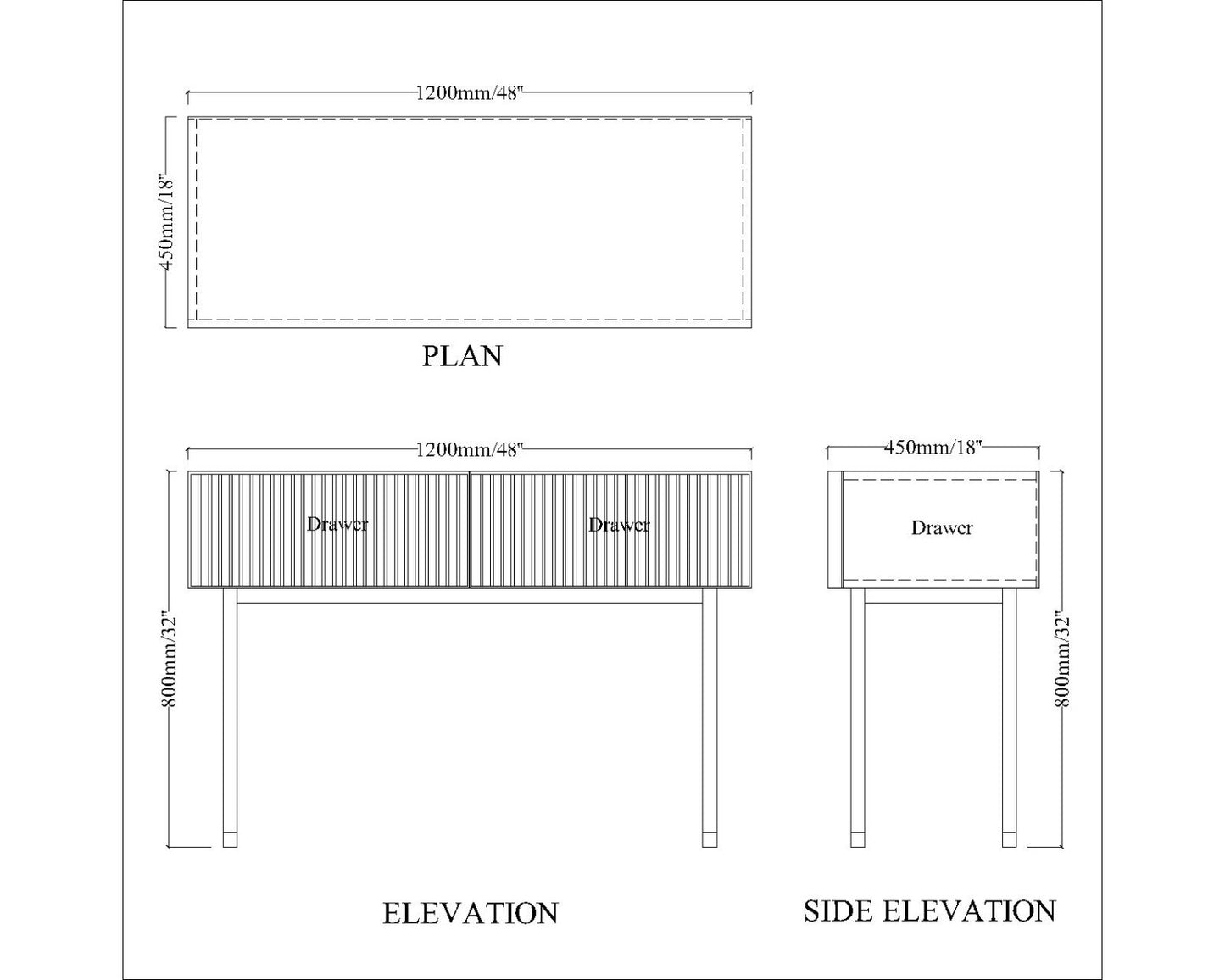 Console Table, Grey Color Console Table, Console Table With Unique Design, Console Table With Black MS Leg, Console Table - IM12136