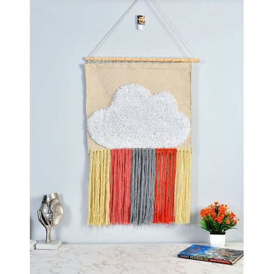 Wall Hanging (i524_1_1), Wall hanging dhurrie cloud tassles, 22x34inch, Multicolor Wall Hanging, Wall Hanging - IM2166