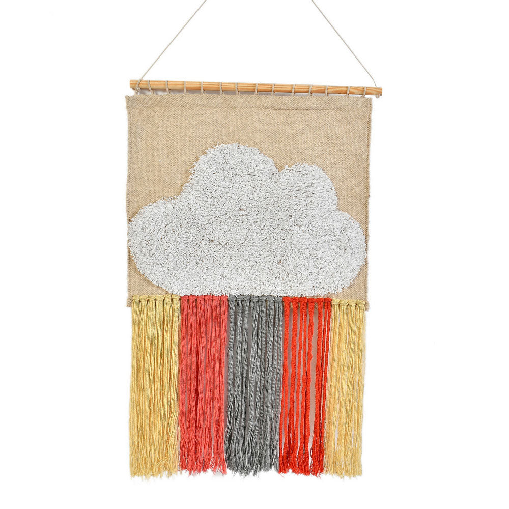 Wall Hanging (i524_1_1), Wall hanging dhurrie cloud tassles, 22x34inch, Multicolor Wall Hanging, Wall Hanging - IM2166