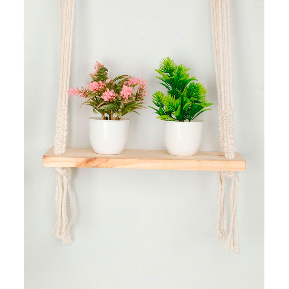 Wall Hanging (i451_2_1), Wall hanging shelf open back partial, chain pattern, Off White color Wall Hanging, Wall Hanging - IM2173