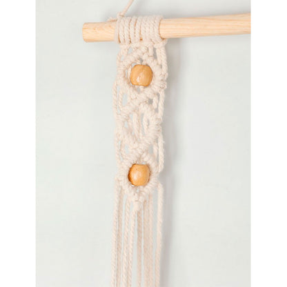 Wall Hanging (i451_3_1), Wall hanging shelf open back partial, chain pattern, Off White color Wall Hanging, Wall Hanging - IM2174