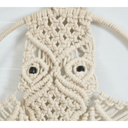 Wall Hanging (i261_1_1), Owl Macrame hanging, Off White Color Wall Hanging, Wall Hanging - IM2186