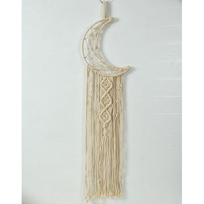 Wall Hanging (i253_1_1), Crescent moon macrame wall hanging, Off White Color Wall Hanging, Wall Hanging - IM2187