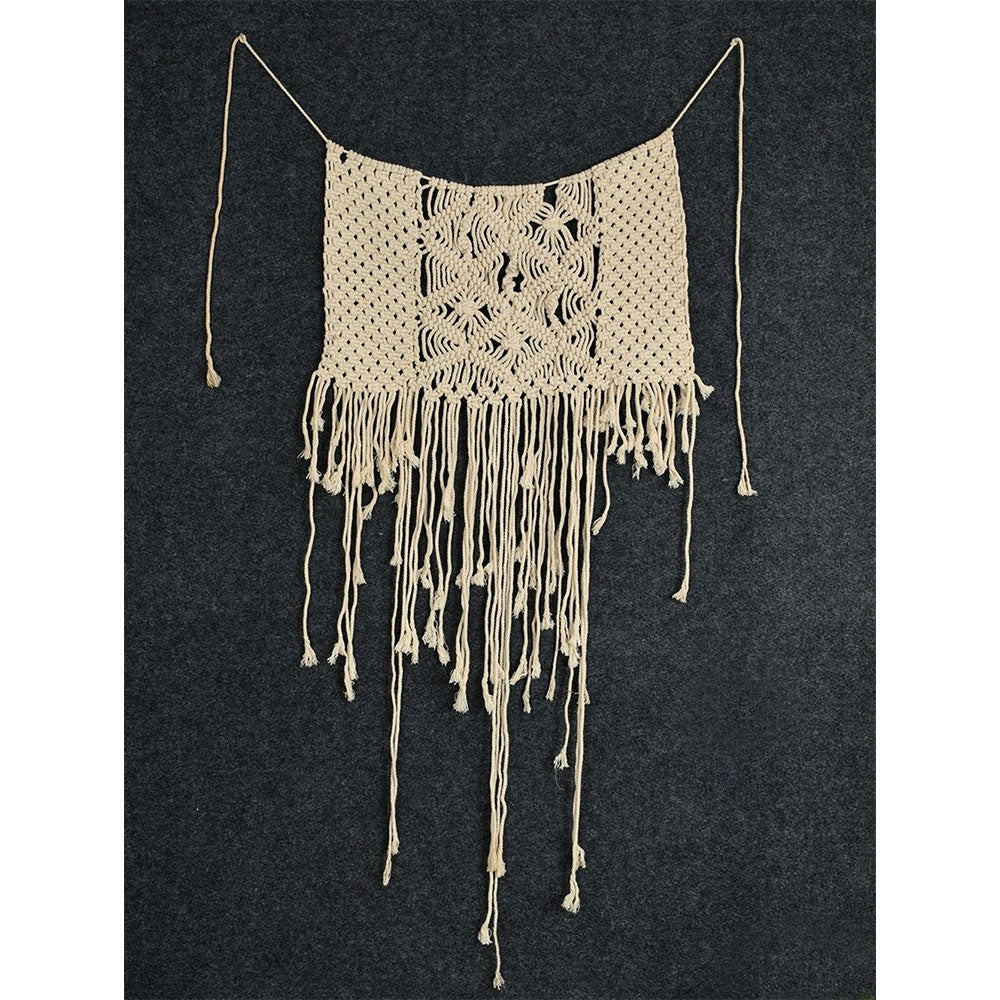 Wall Hanging (i243_1_1), Macrame Wall Hanging Broad Diamond Knots, Off White Color Wall Hanging, Wall Hanging - IM2188