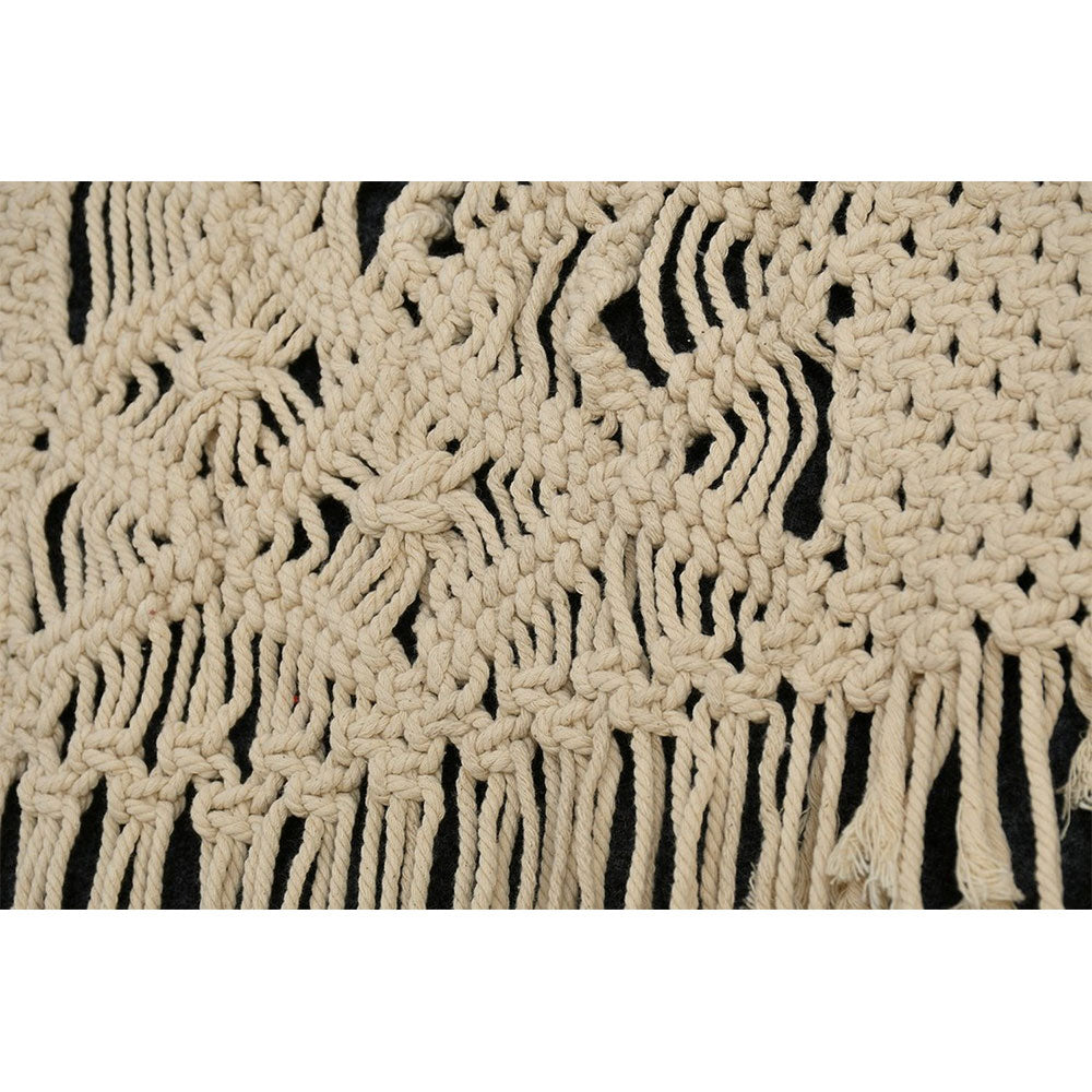 Wall Hanging (i243_1_1), Macrame Wall Hanging Broad Diamond Knots, Off White Color Wall Hanging, Wall Hanging - IM2188