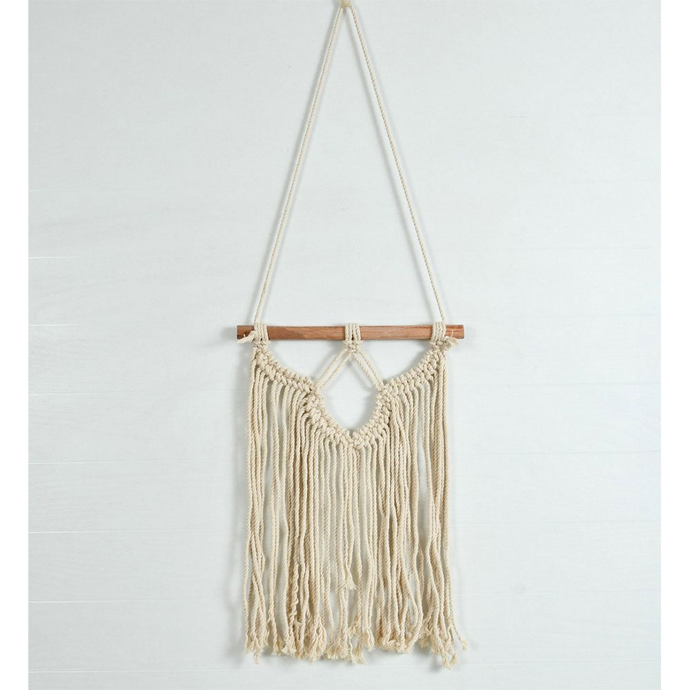 Wall Hanging (i212_1_1), Macrame Wall Hanger, Necklace Curve, Off White Color Wall Hanging, Wall Hanging - IM2191