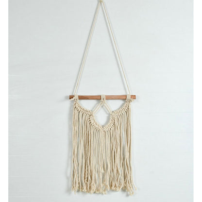 Wall Hanging (i212_1_1), Macrame Wall Hanger, Necklace Curve, Off White Color Wall Hanging, Wall Hanging - IM2191