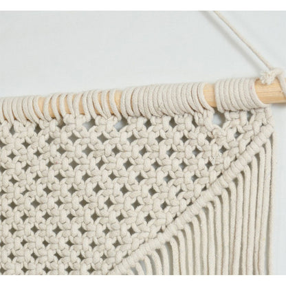 Wall Hanging (i196_1_1), Macrame Wall Hanging, Triangle Border, Off White Color Wall Hanging, Wall Hanging - IM2195