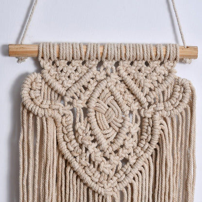 Wall Hanging (i187_1_1), Macrame Wall Hanging Woven Tapestry, Curve Diamond, Beige Color Wall Hanging, Wall Hanging - IM2199